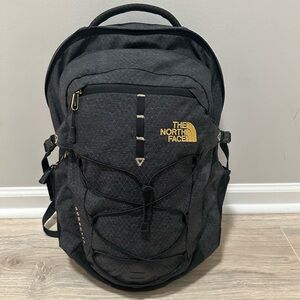The North Face Borealis Backpack – Dark Heather Gray / Gold Logo